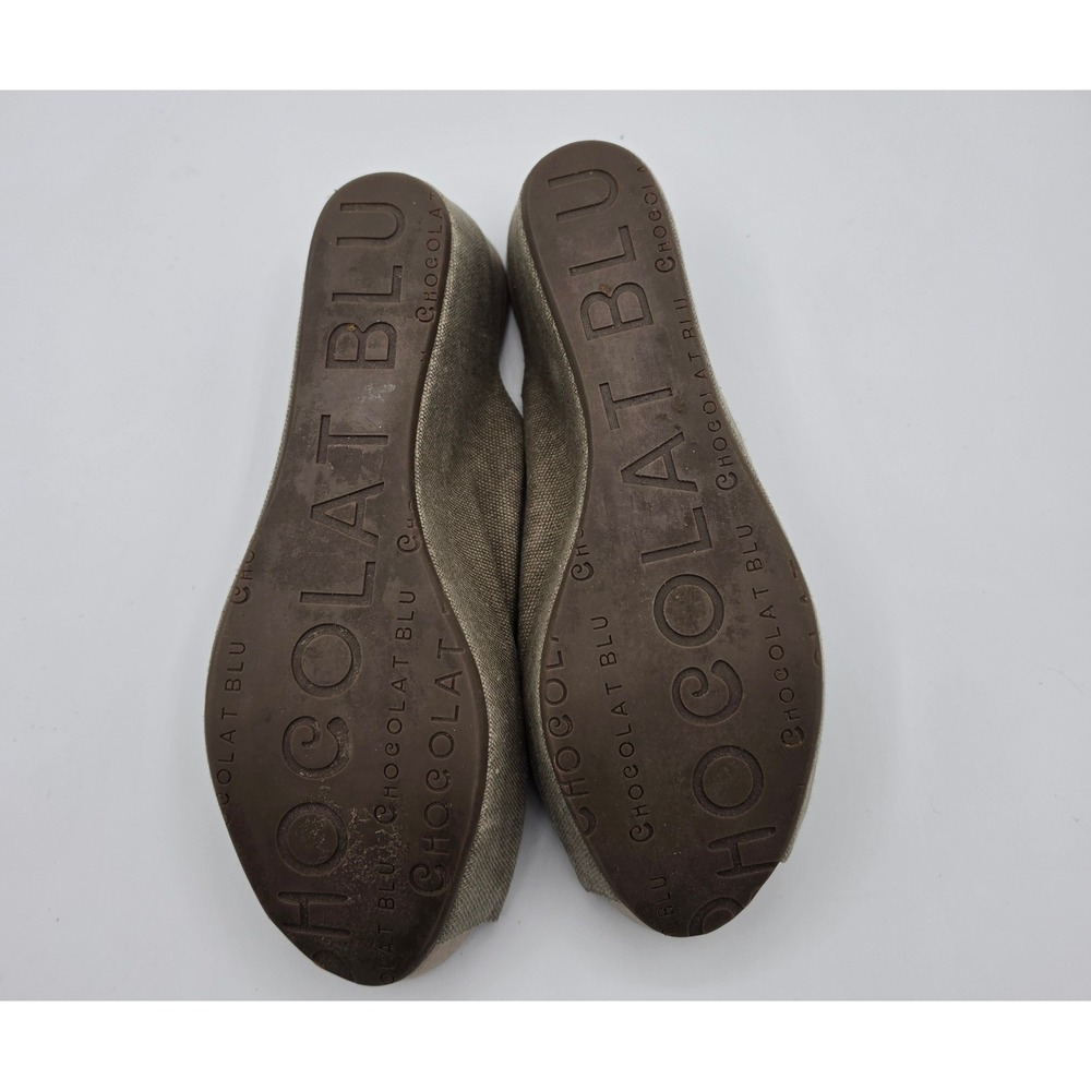 Chocolat Blu Watts Wedge Sandals Womens 10 Taupe Fabric Platform Slides - Picture 3 of 7